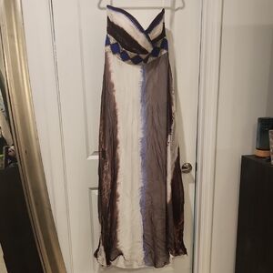 Jovani Blue, Maroon, Purple And White Strapless Prom Dress Size 14!